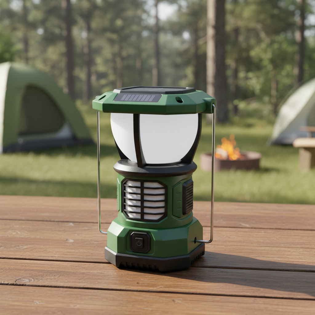 Portable Solar-Powered LED Lantern with Mosquito Repellent