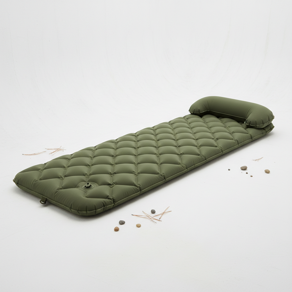 Lightweight Inflatable Sleeping Pad with Built-in Pillow