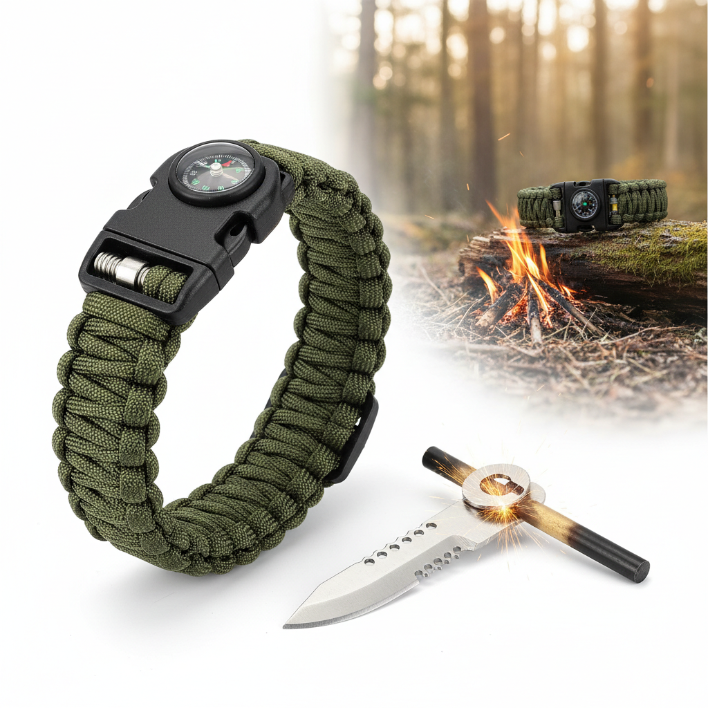 Multi-tool Survival Bracelet with Fire Starter