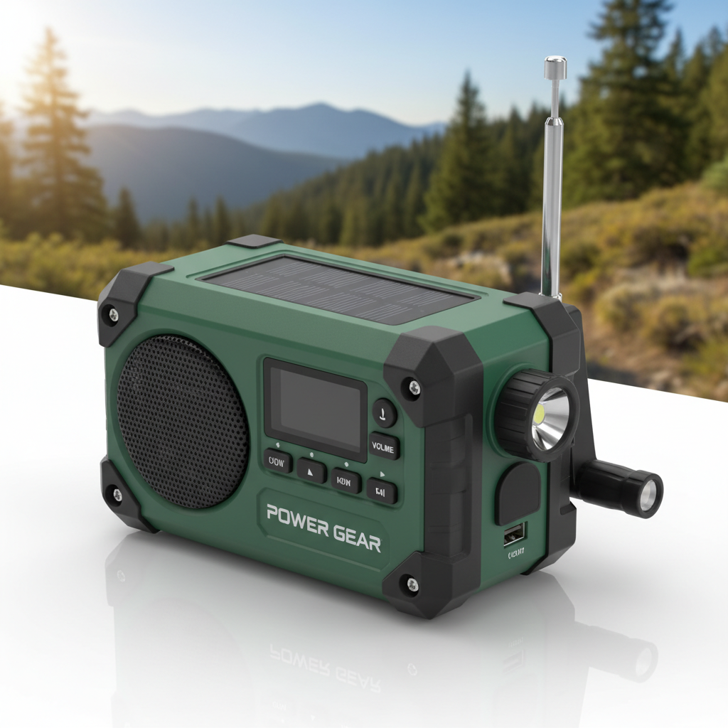 Compact Emergency Hand Crank Radio with Power Bank