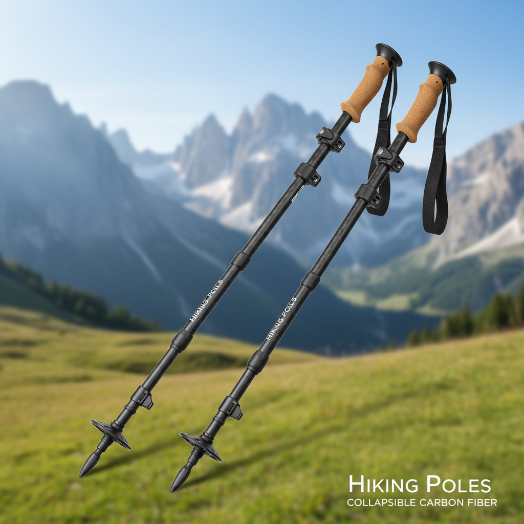 Hiking Poles (Collapsible, Carbon Fiber)