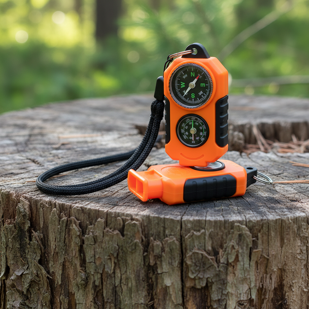 Emergency Whistle with Compass and Thermometer