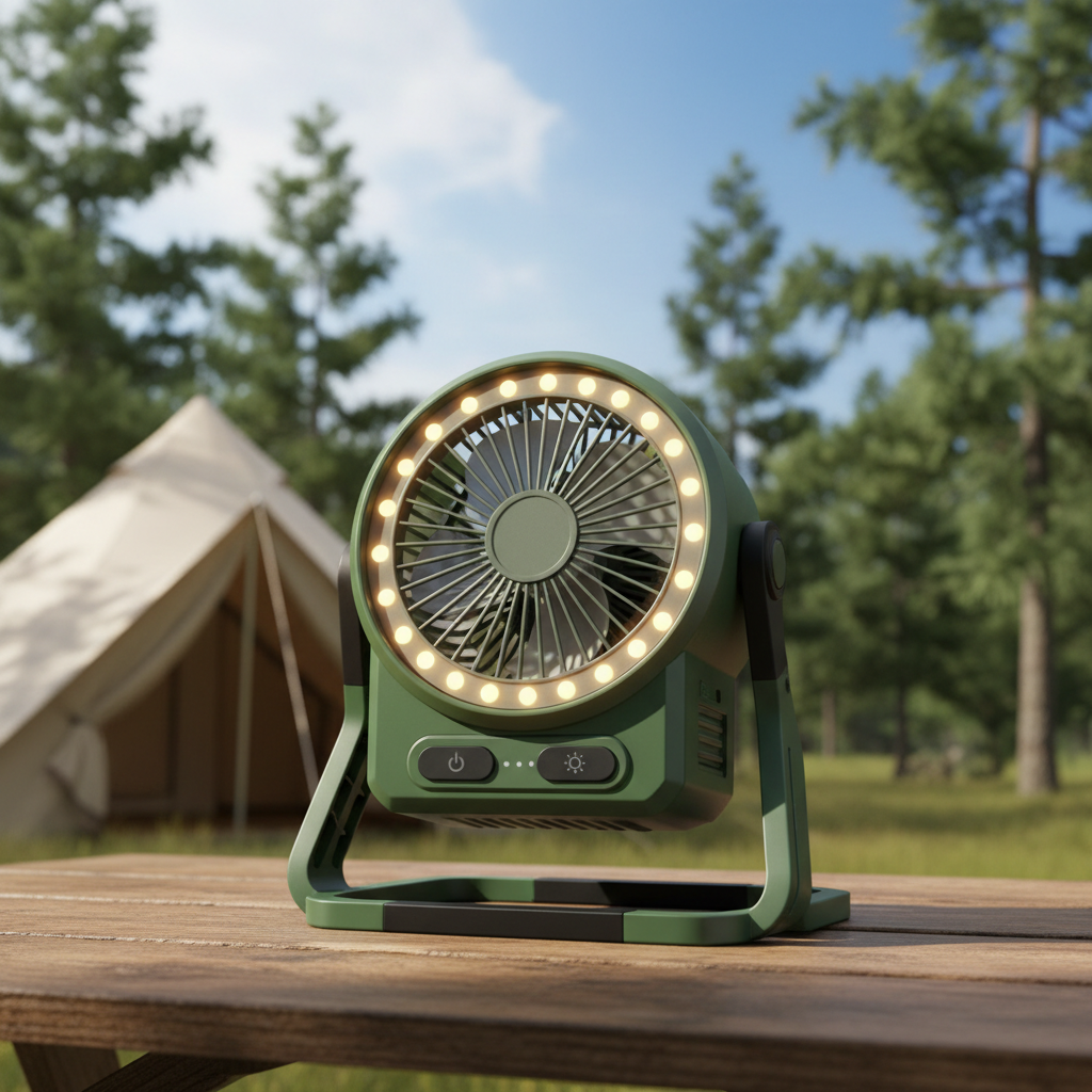 Portable Camp Fan with LED Light