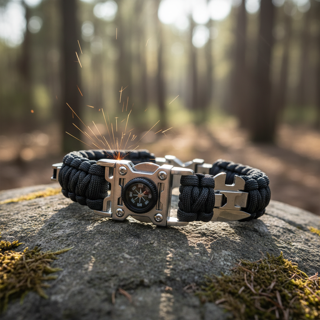 Multi-tool Survival Bracelet with Fire Starter