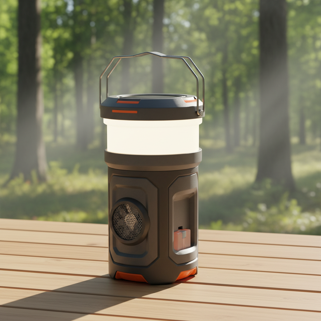 Portable Solar-Powered LED Lantern with Mosquito Repellent