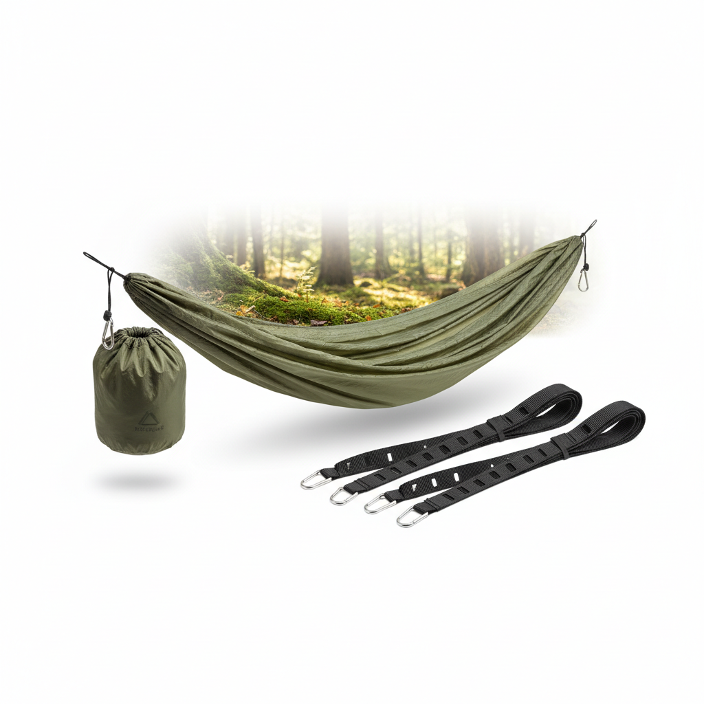 Ultralight Backpacking Hammock with Tree Straps