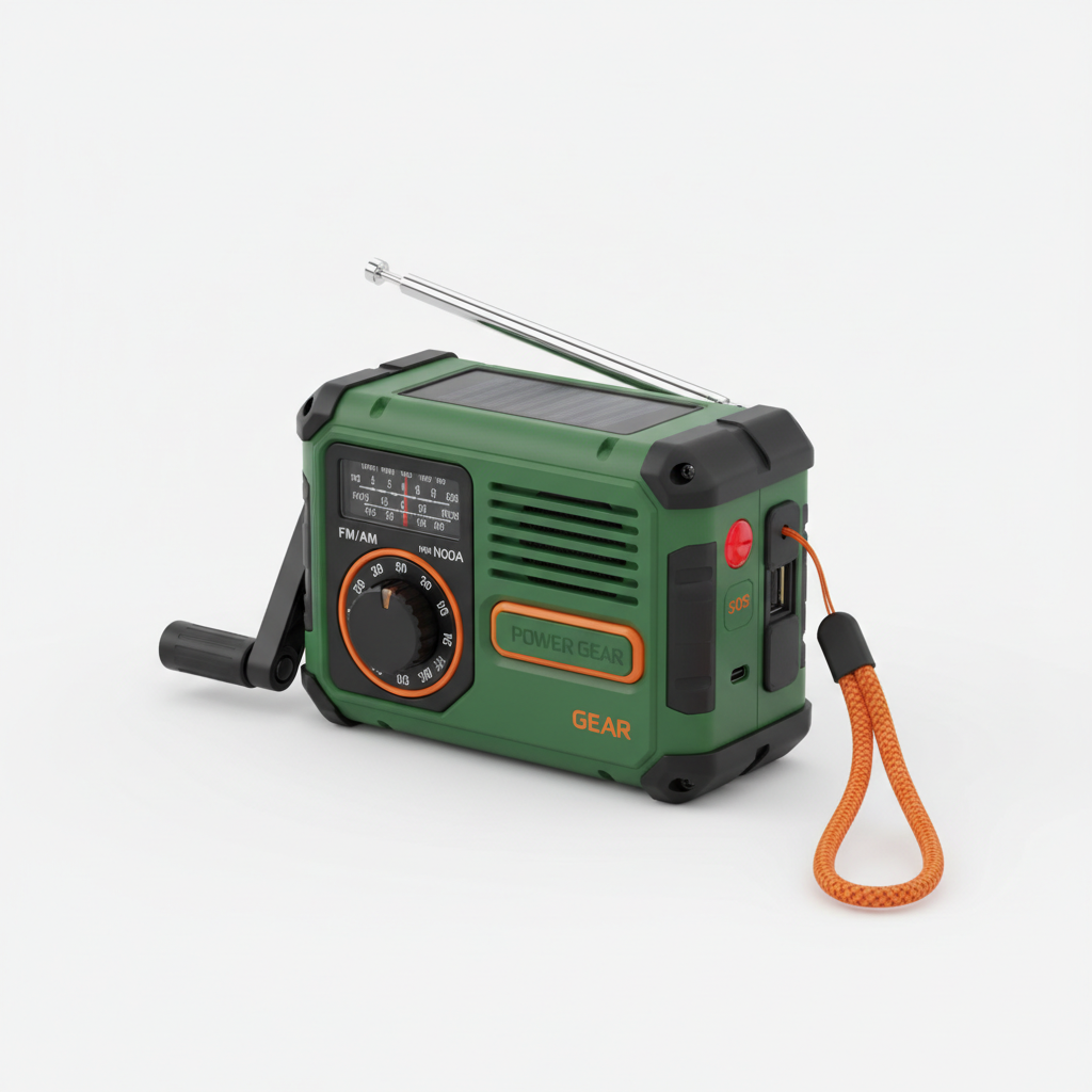 Compact Emergency Hand Crank Radio with Power Bank