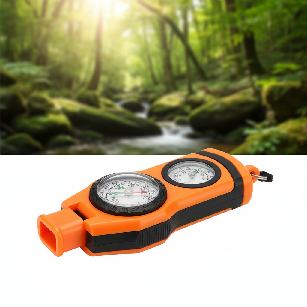 Emergency Whistle with Compass and Thermometer